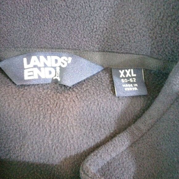 Lands End Mens XXL 50-52 Full Zip Vest Navy Blue Fleece Pockets Jacket EUC - Picture 4 of 6